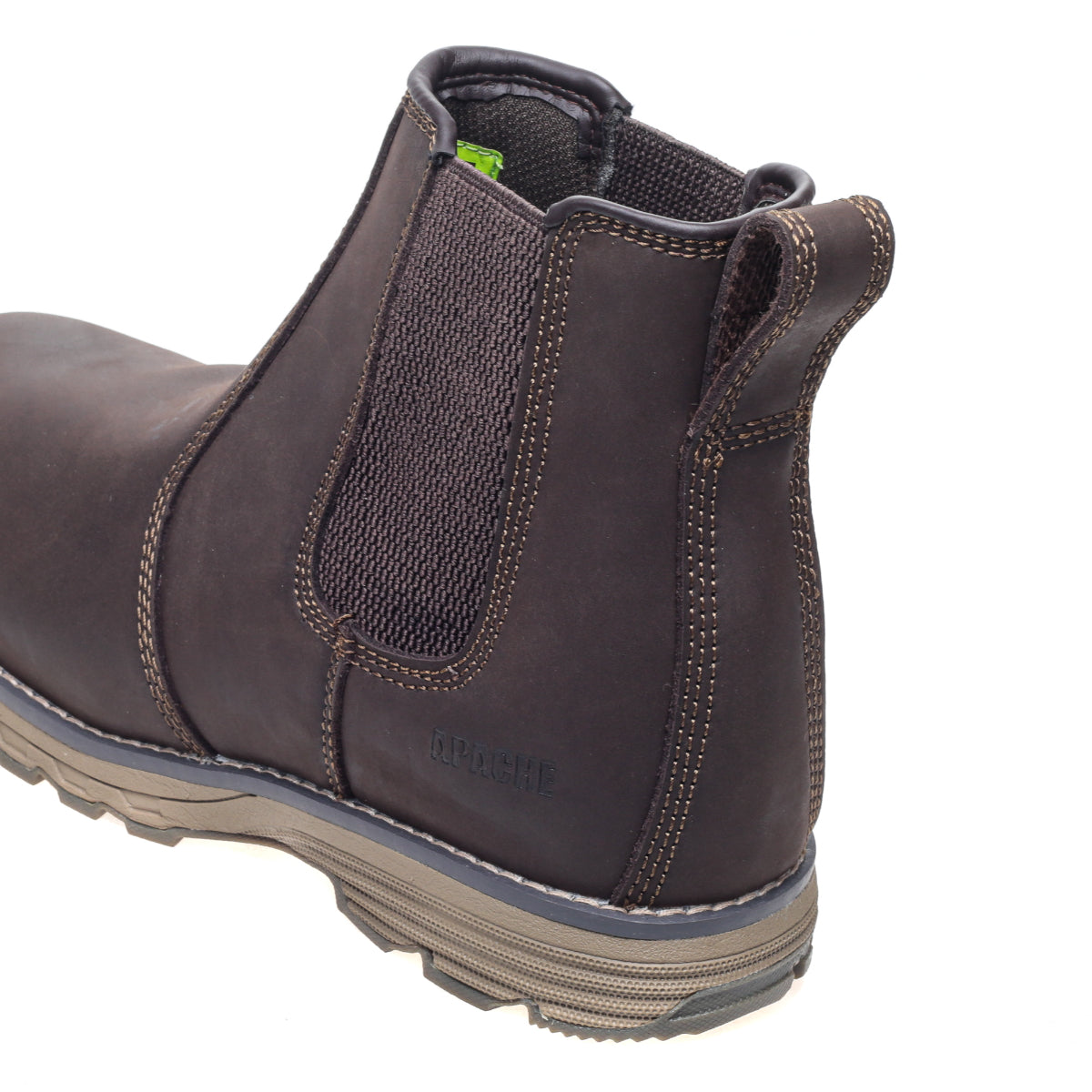 Back of the brown Flyweight dealer boot showing the dual pull tabs.