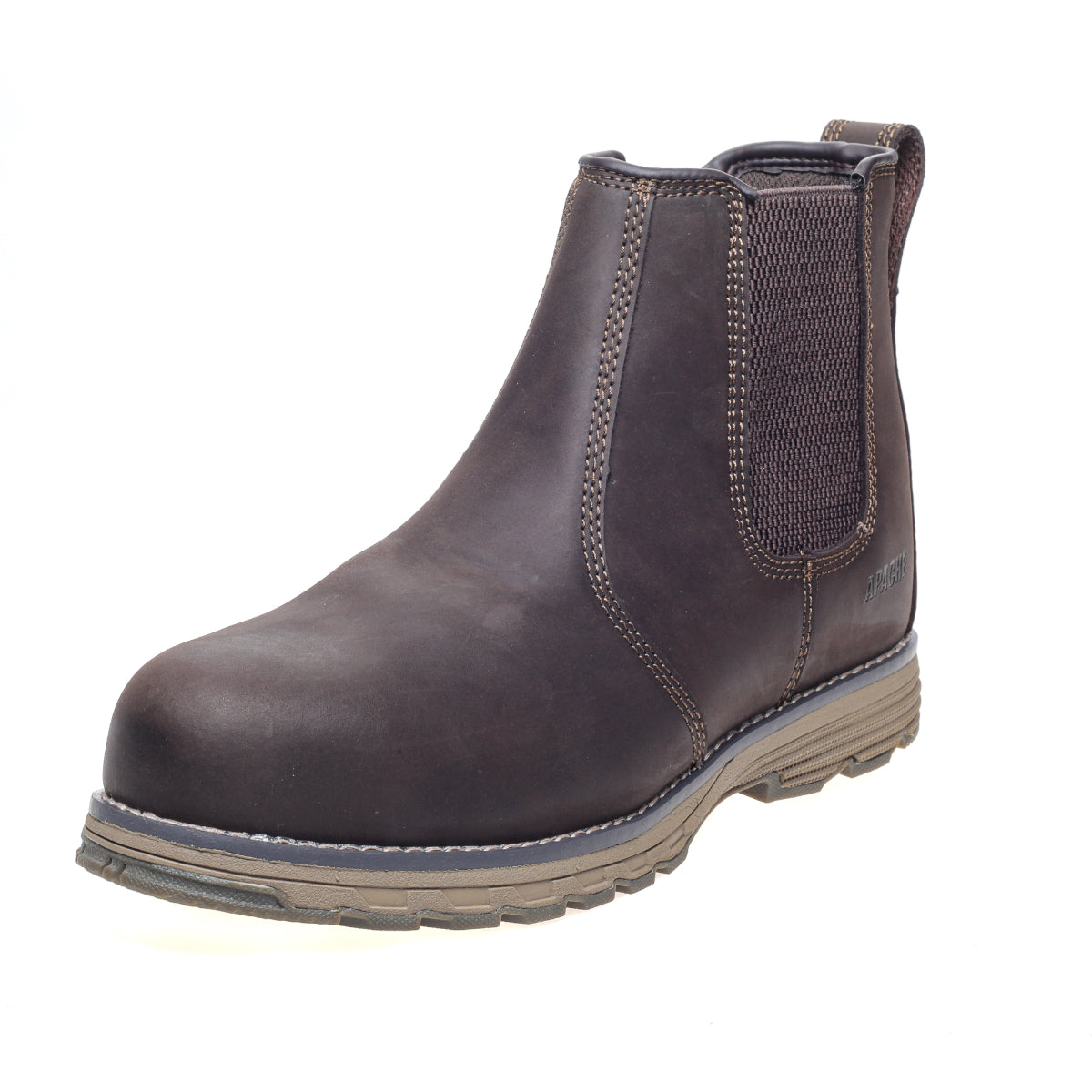 Apache Flyweight water-resistant dealer boot in brown, side profile.