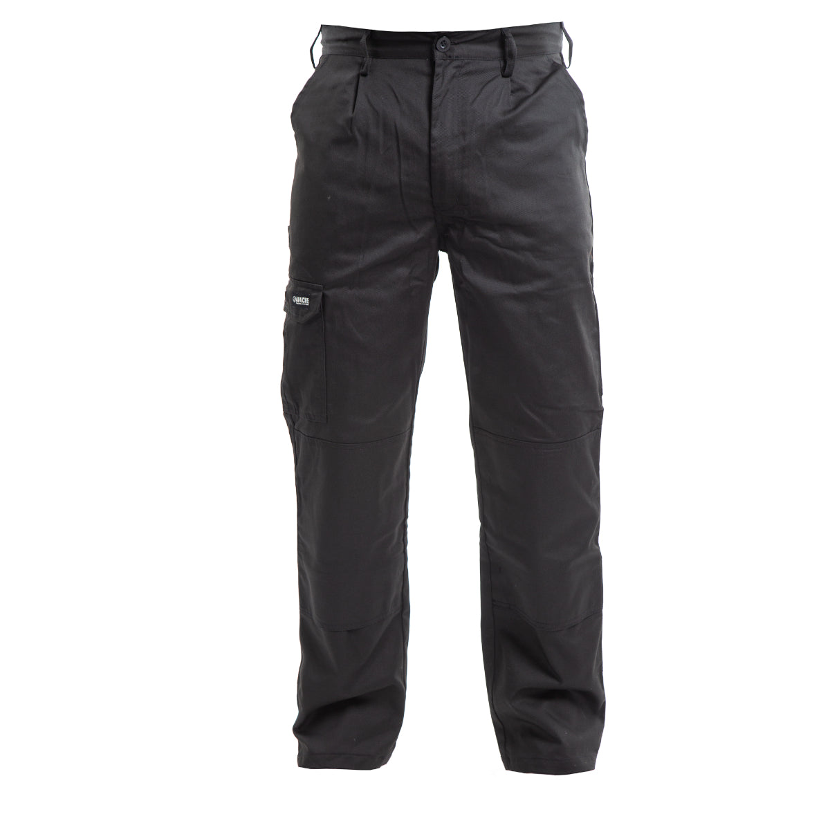 Apache Industry work trousers (APINDBLACK) in black, front profile.
