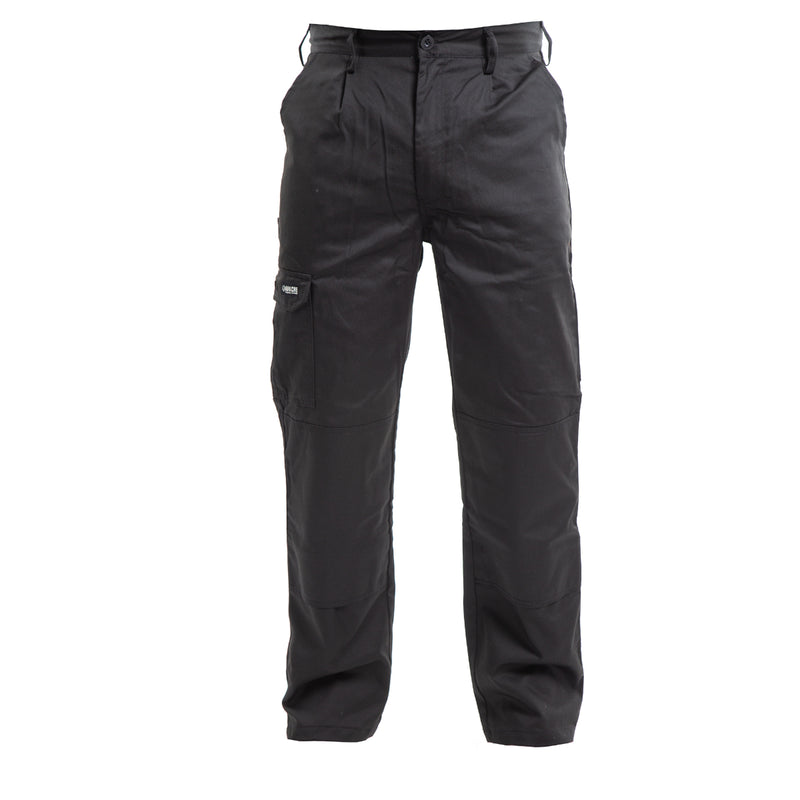 Apache Industry work trousers (APINDBLACK) in black, front profile.