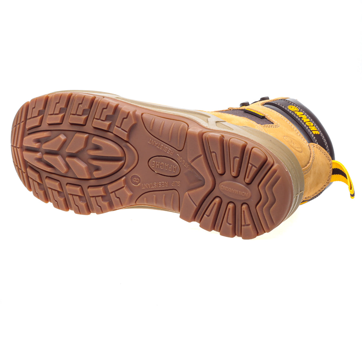 honey nubuck Apache Arizona safety boot's waterproof design.