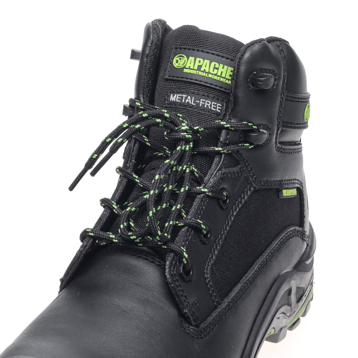 Detail of the waterproof membrane and padded collar on the Dakota boot.