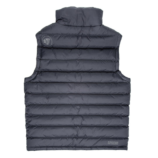 Angled profile of the black Apache ATS work gilet.