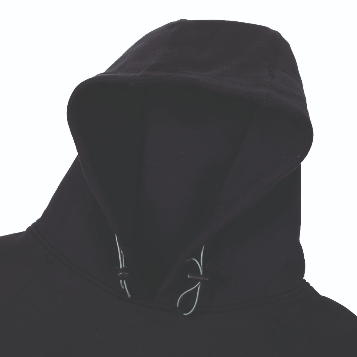 double-layered hood and thick drawstrings on Zenith hoodie.