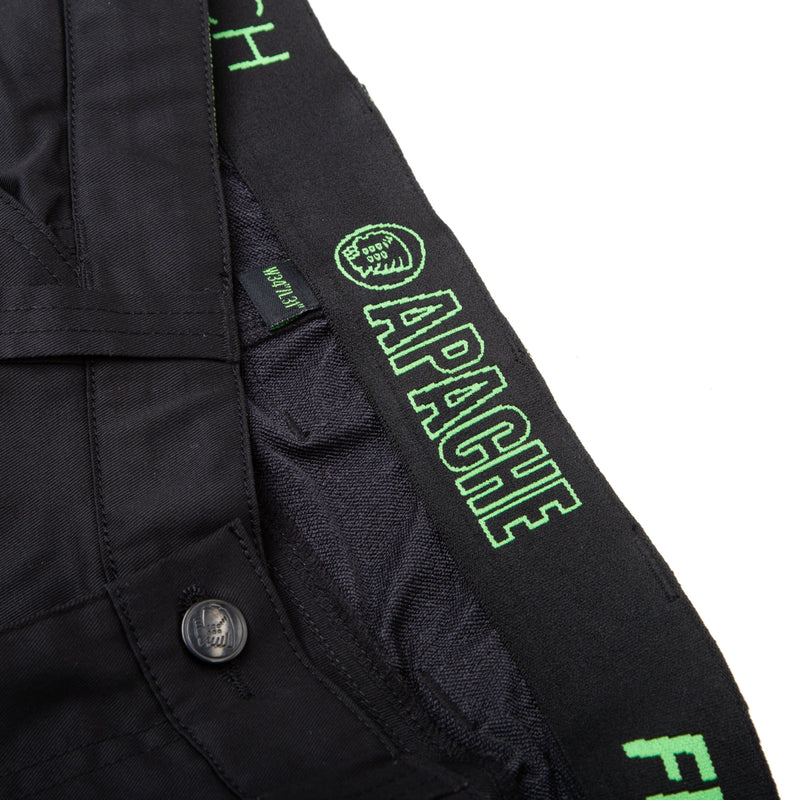 Detailed shot of the fabric and stitching on the Apache Bancroft stretch trousers.