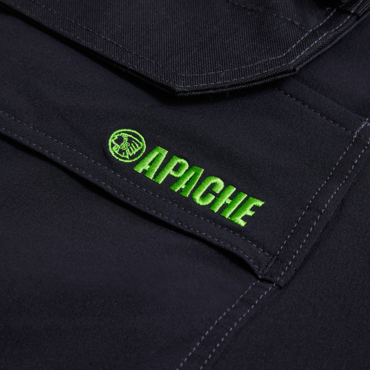 Grey Apache Whistler stretch shorts with utility pockets.