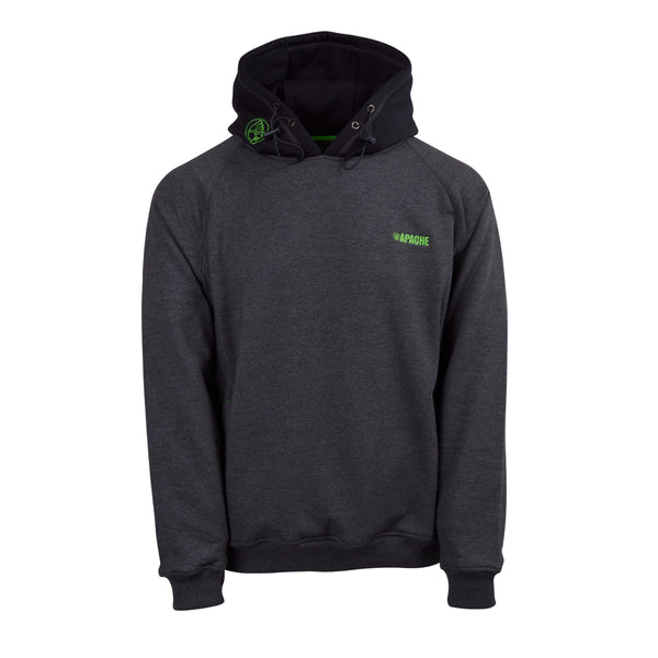 Apache Kingston 320 gsm hooded sweatshirt in grey, front profile.