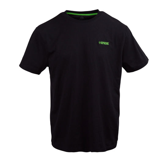Black Apache Delta work t-shirt, a classic crew neck style with the Apache logo printed on the left chest.