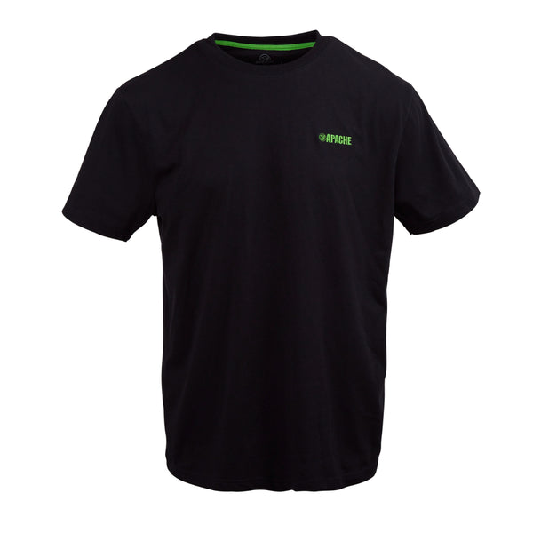 Black Apache Delta work t-shirt, a classic crew neck style with the Apache logo printed on the left chest.