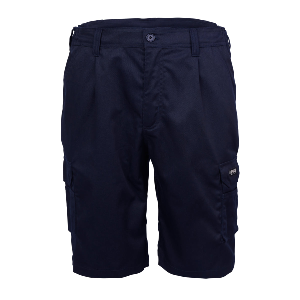 Apache Banff work shorts in navy blue, shown from the front.