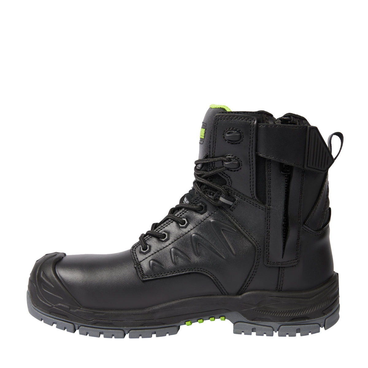 Black Apache Chilliwack boot with reinforced heel.