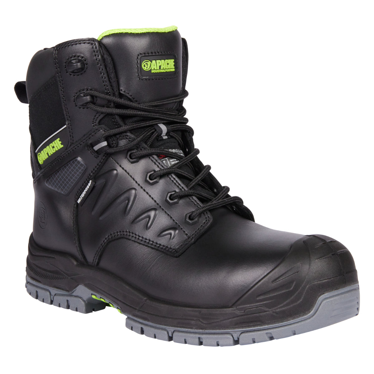 black Apache Chilliwack waterproof boot with side-zip.