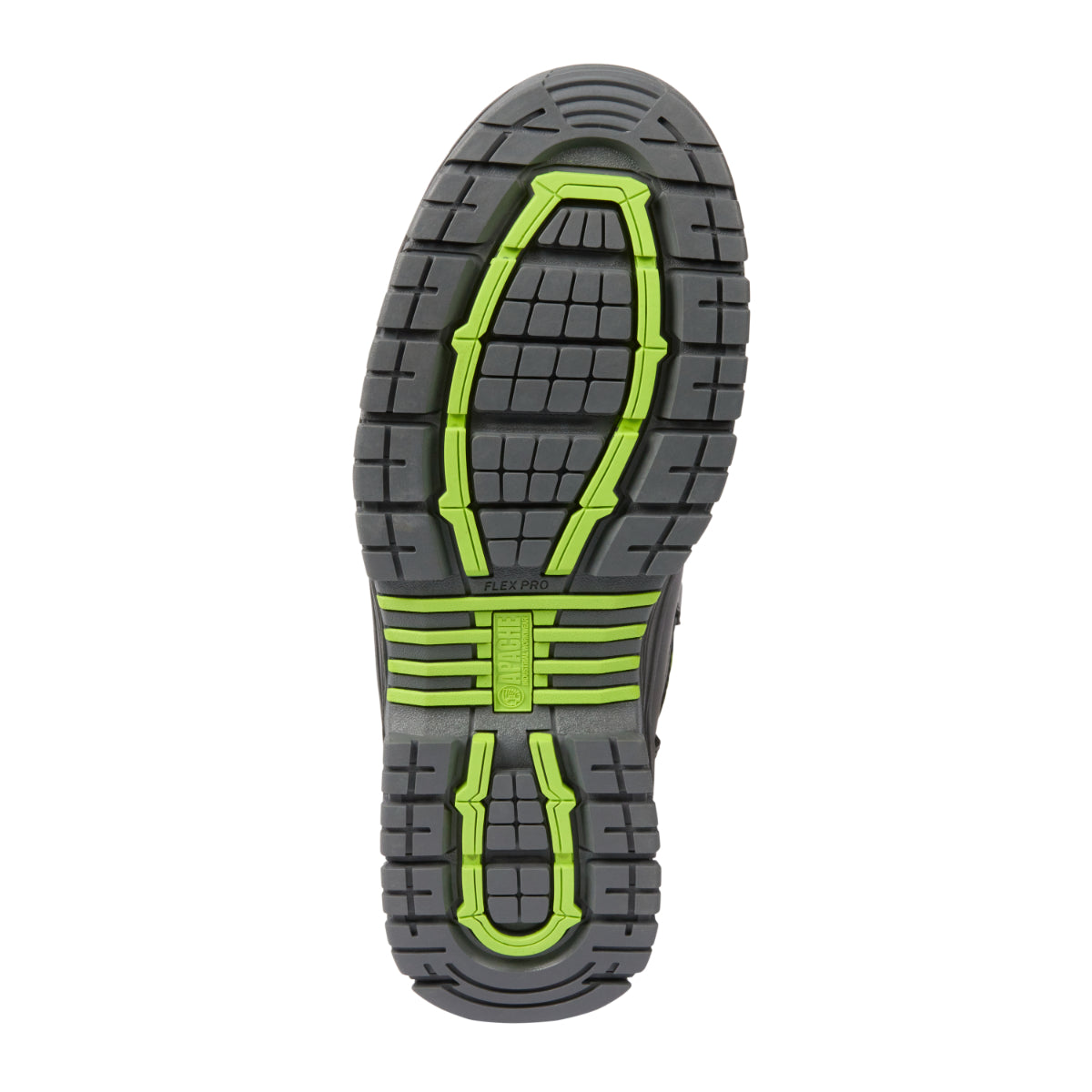 Angled view of the black Apache Cranbrook boot showing its robust design.