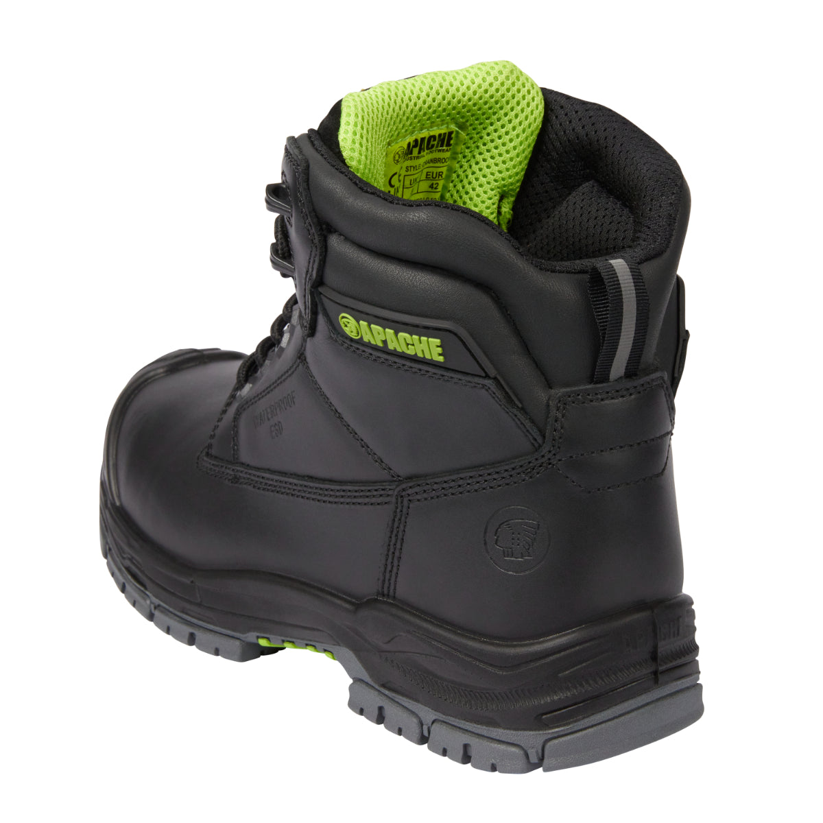Back of the Cranbrook ESD boot with detail on the GTS rubber outsole.
