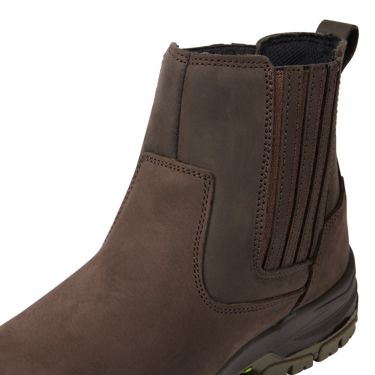 Close-up on the quality leather of the Wabana dealer boot.