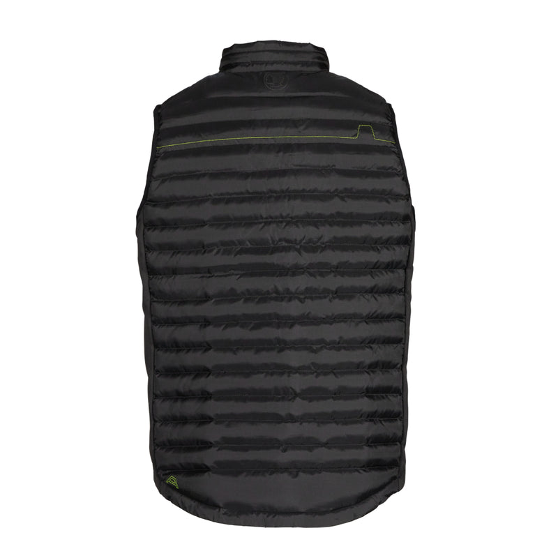 Angled side view of the black Apache Picton stretch gilet.