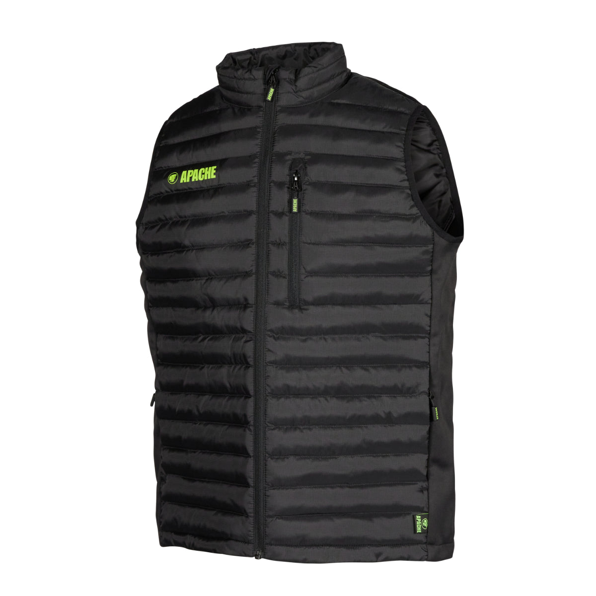 Rear view of the Apache Picton gilet, showing the stretch panels.