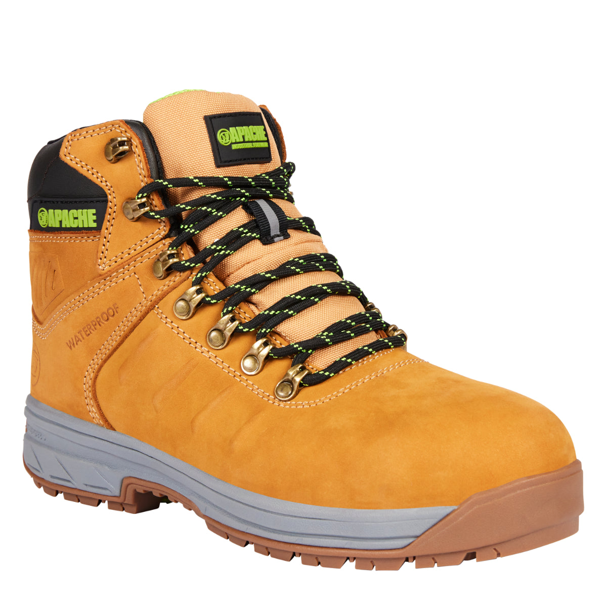 Apache Wheat Leather Waterproof Safety Boot - XTS Outsole