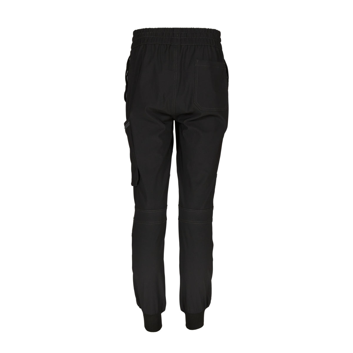 Apache Watson stretch jogger in black, displaying the zipped utility pockets and flexible design.