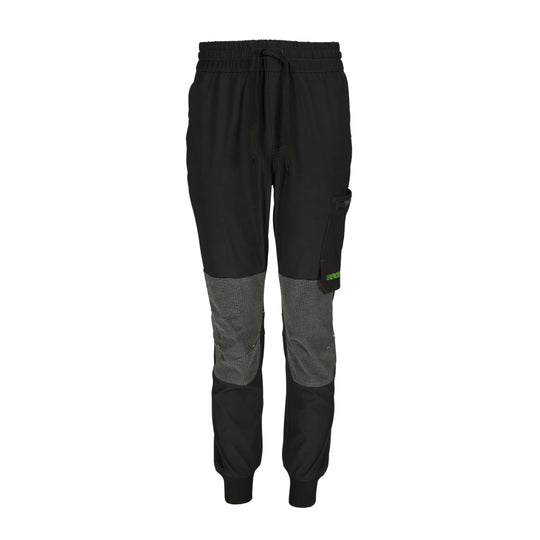 Black Apache Watson 4-way stretch work joggers, featuring a tapered fit and cuffed ankles for comfort.