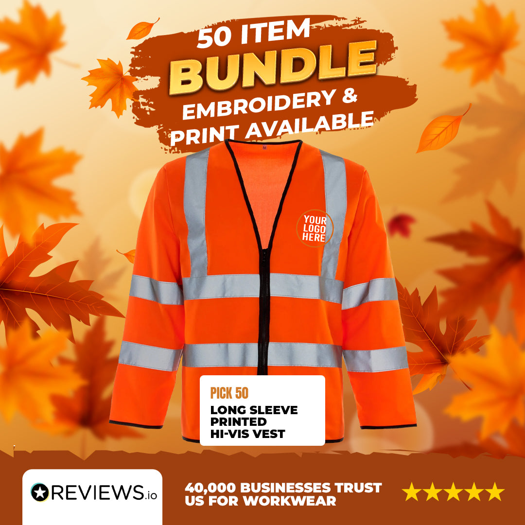 50x Long Sleeve Printed Hi-Vis Vest Bundle