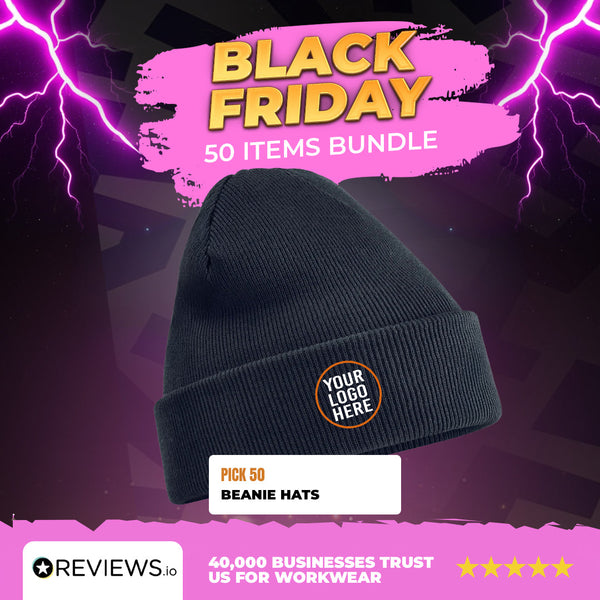 50x Embroidered Beanie Hats Bundle Deal