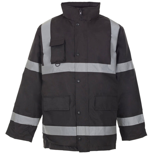 A waterproof and durable Supertouch Security Parka With Tape for all-weather protection.