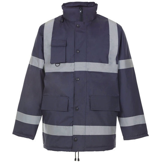 A waterproof and durable Supertouch Security Parka With Tape for all-weather protection.