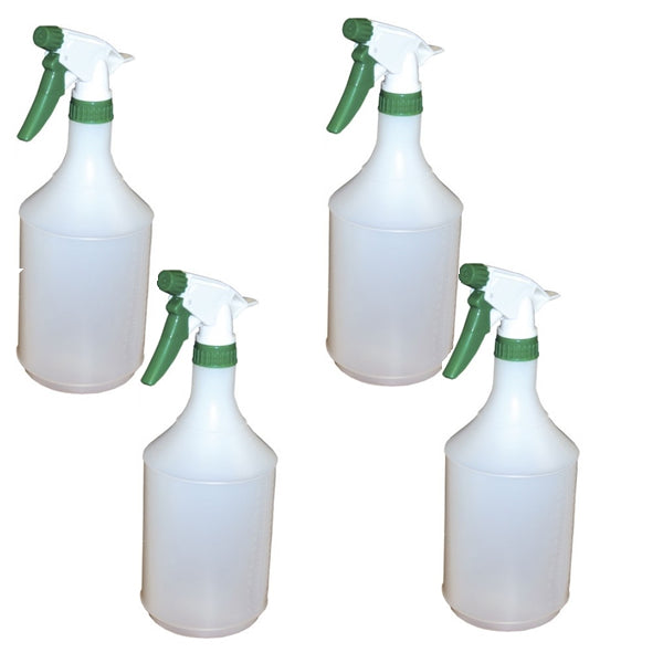 Four green 2Work trigger spray refill bottles.