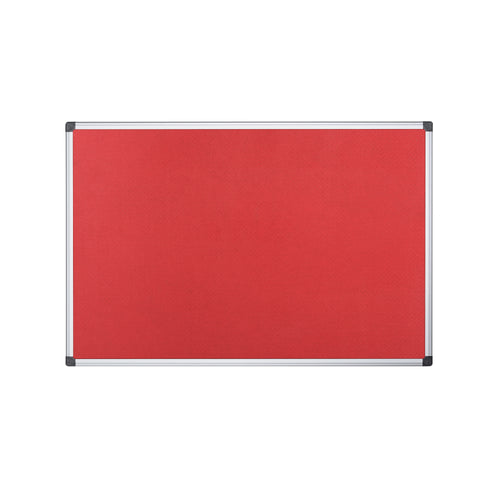 Bi-Office Aluminium Trim Felt Notice Board 1200x900mm Red FA0546170