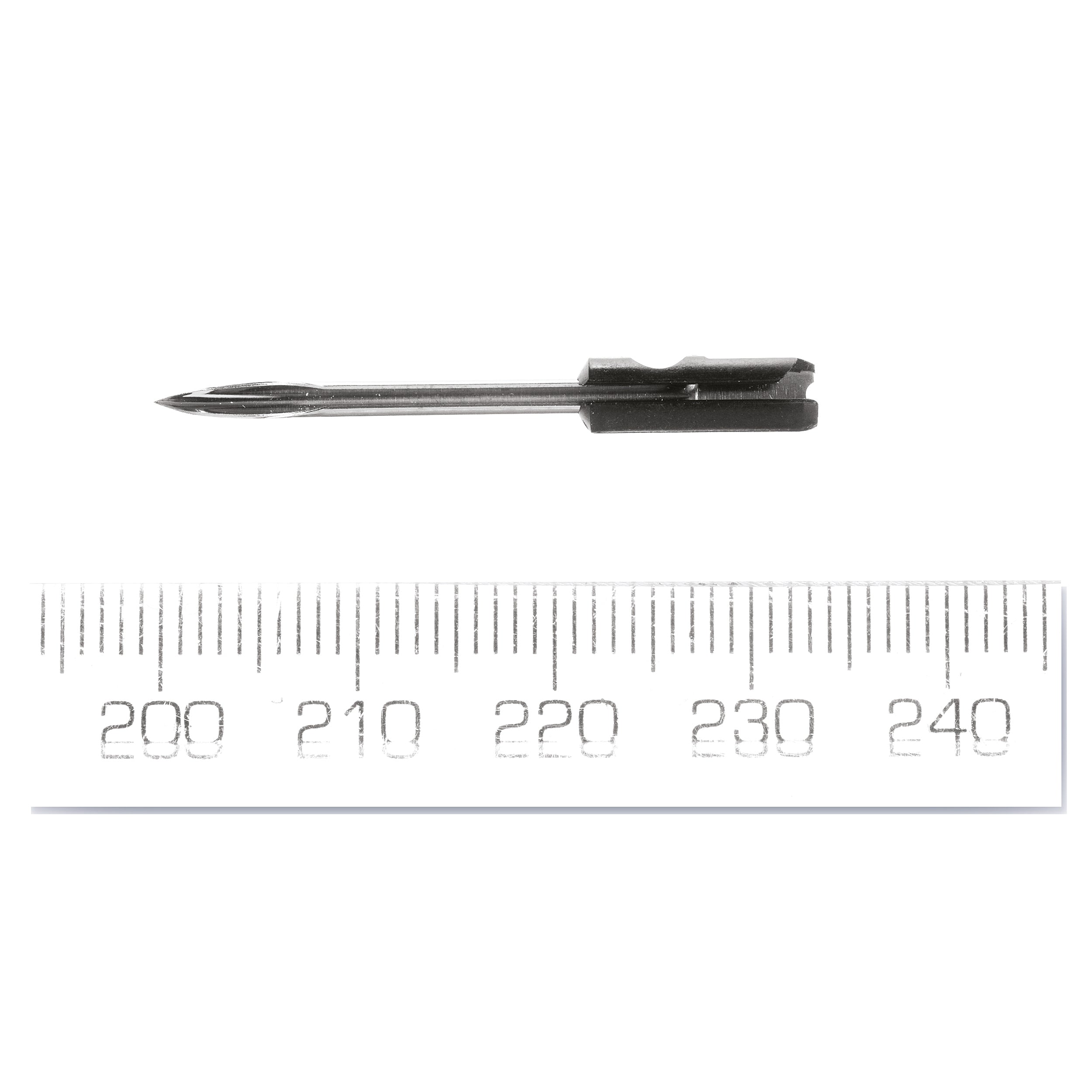 A single Avery Dennison standard tagging needle with its protective cap.