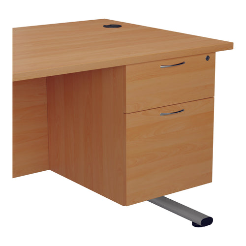 Jemini 2 Drawer Fixed Pedestal 404x655x495mm Beech Kf74411