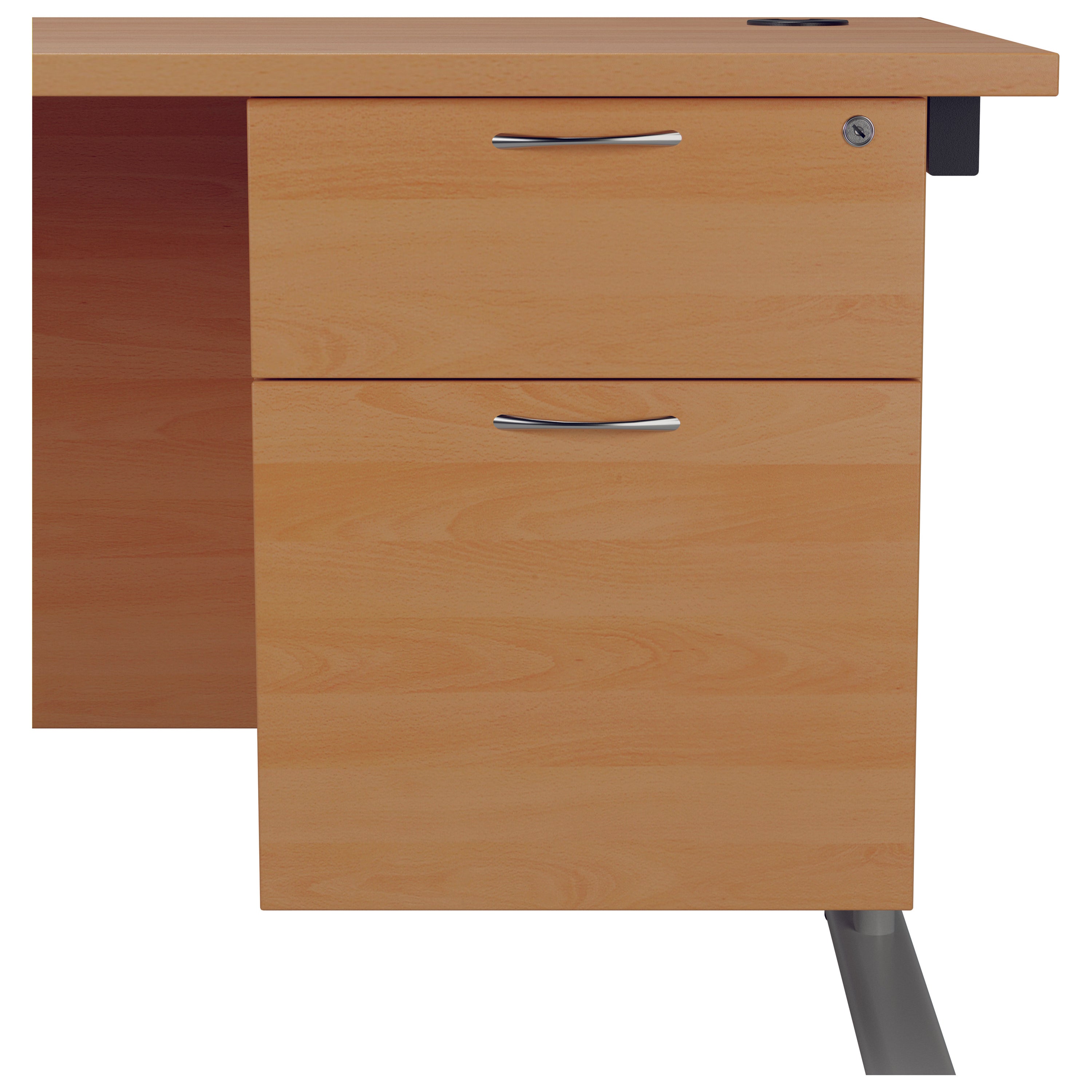 Jemini 2 Drawer Fixed Pedestal 404x655x495mm Beech Kf74411
