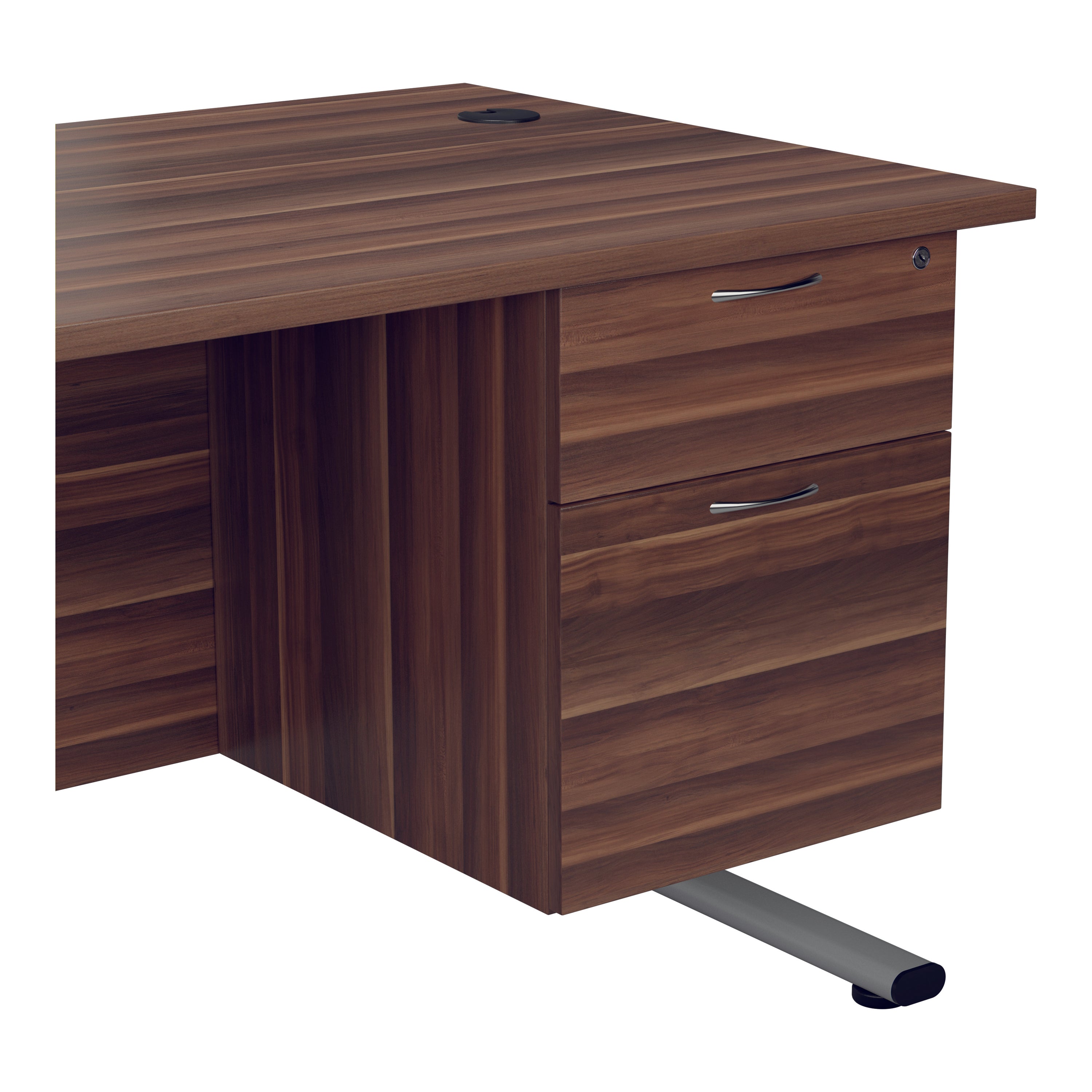 Jemini 2 Drawer Fixed Pedestal 404x655x495mm Dark Walnut Kf74412