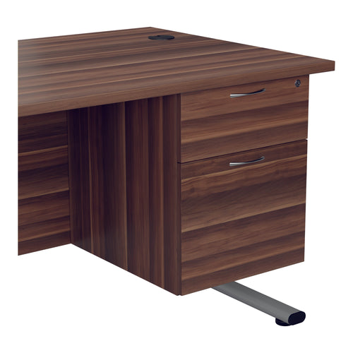 Jemini 2 Drawer Fixed Pedestal 404x655x495mm Dark Walnut Kf74412