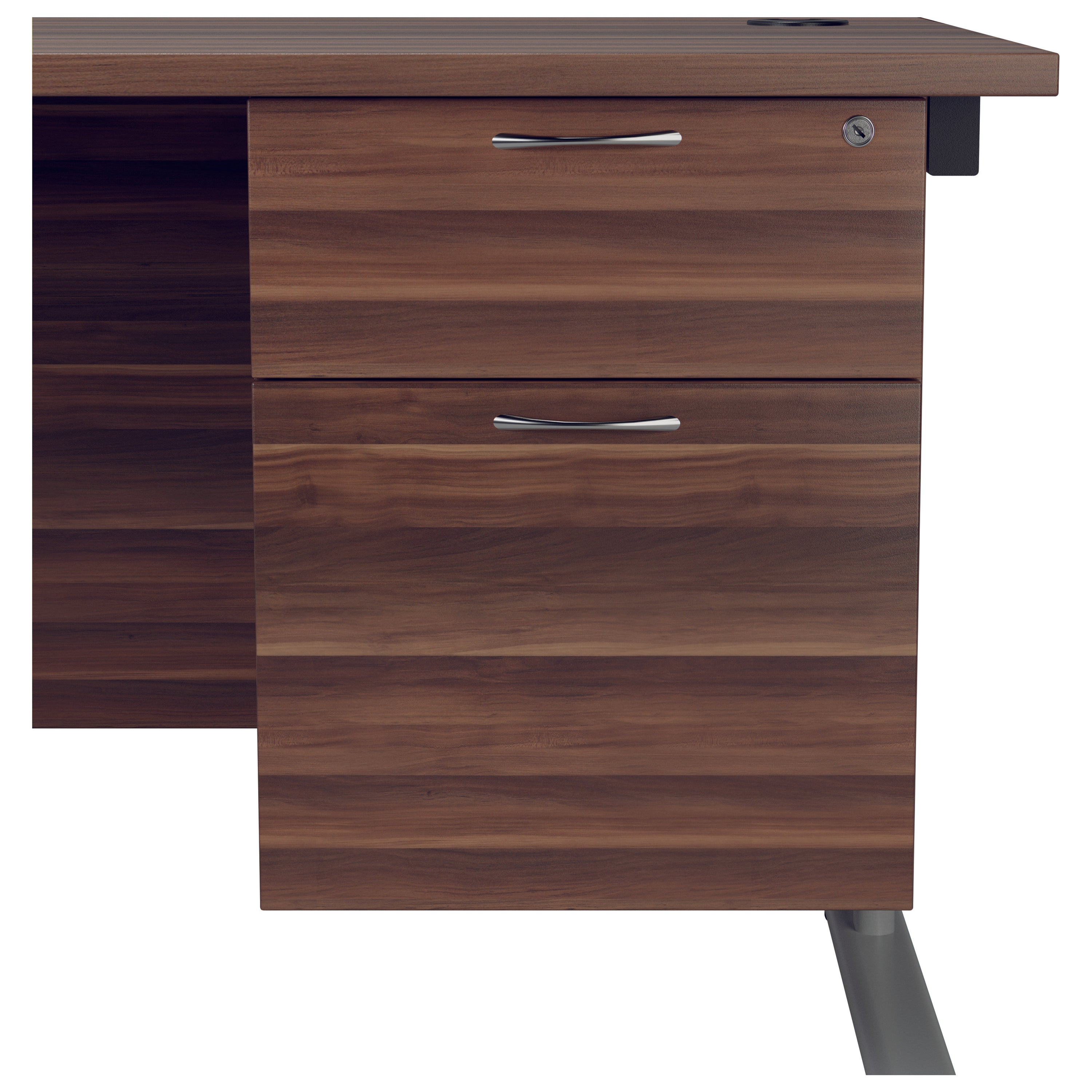 Jemini 2 Drawer Fixed Pedestal 404x655x495mm Dark Walnut Kf74412