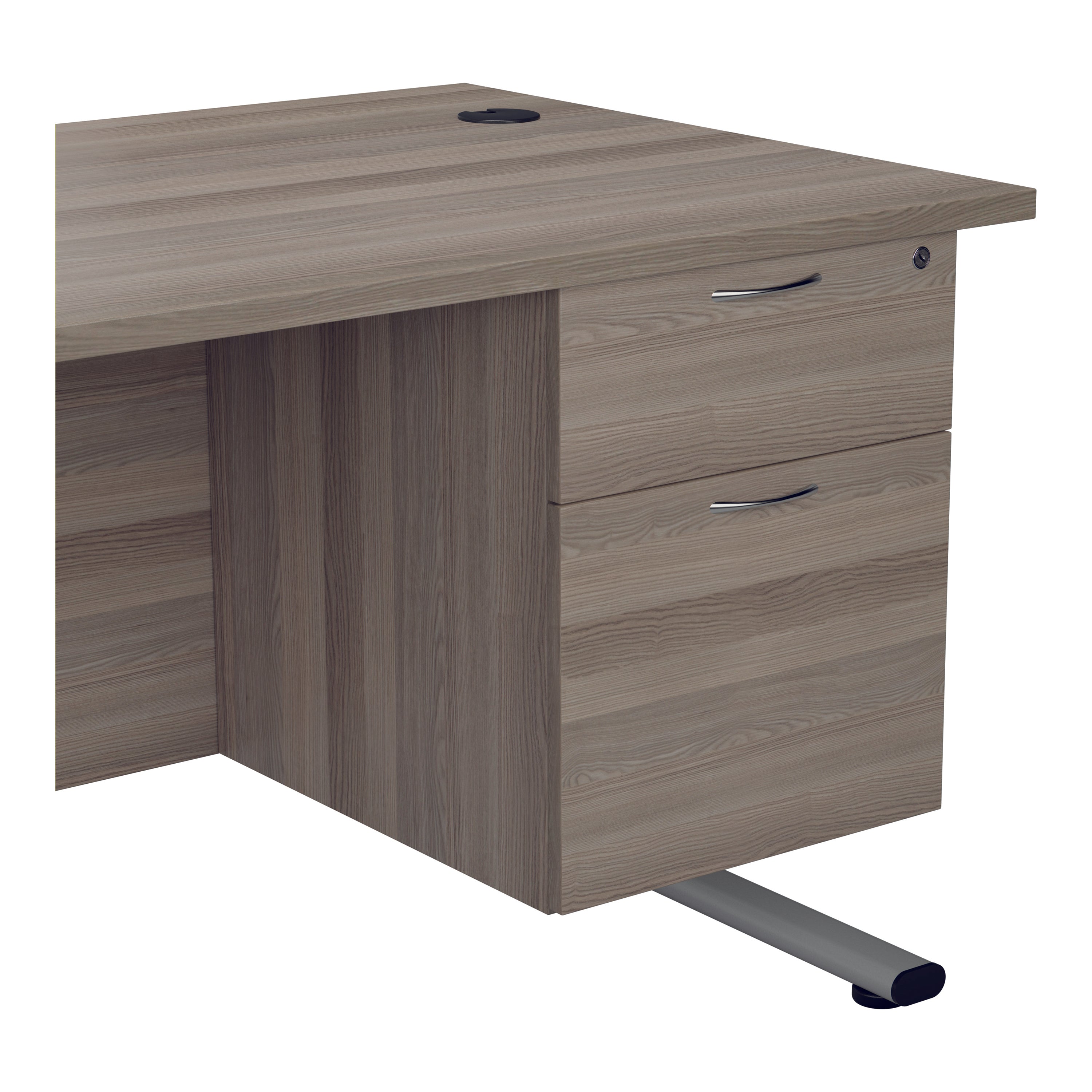 Jemini 2 Drawer Fixed Pedestal 404x655x495mm Grey Oak Kf74413