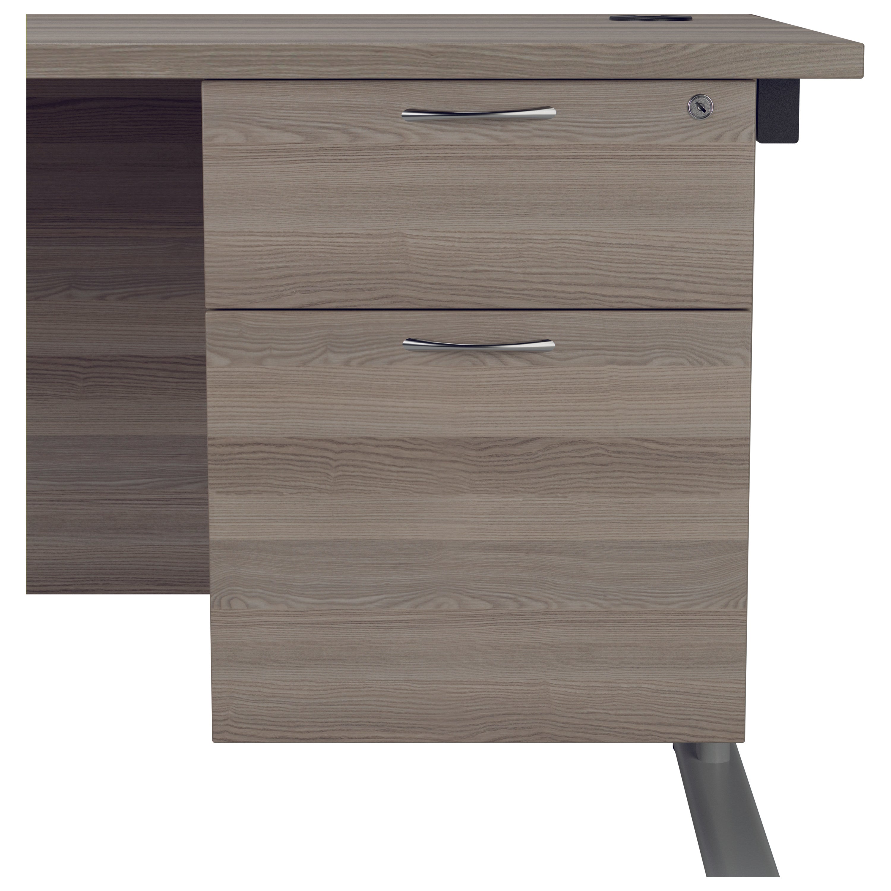 Jemini 2 Drawer Fixed Pedestal 404x655x495mm Grey Oak Kf74413