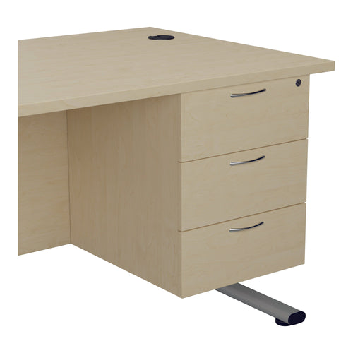Jemini 3 Drawer Fixed Pedestal 400x655x495mm Maple Kf74420