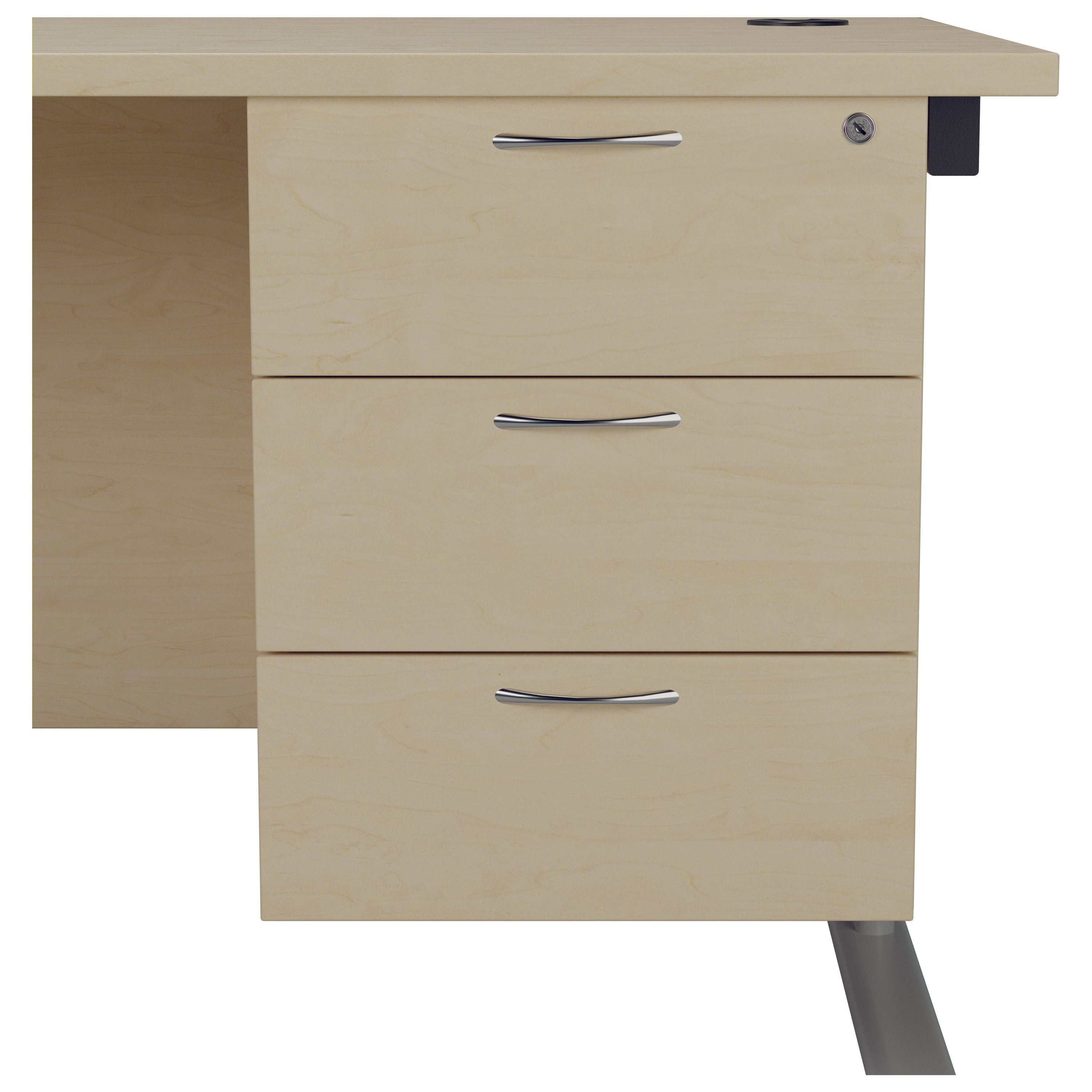 Jemini 3 Drawer Fixed Pedestal 400x655x495mm Maple Kf74420