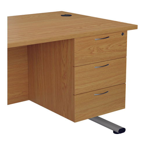 Jemini 3 Drawer Fixed Pedestal 400x655x495mm Nova Oak Kf74421