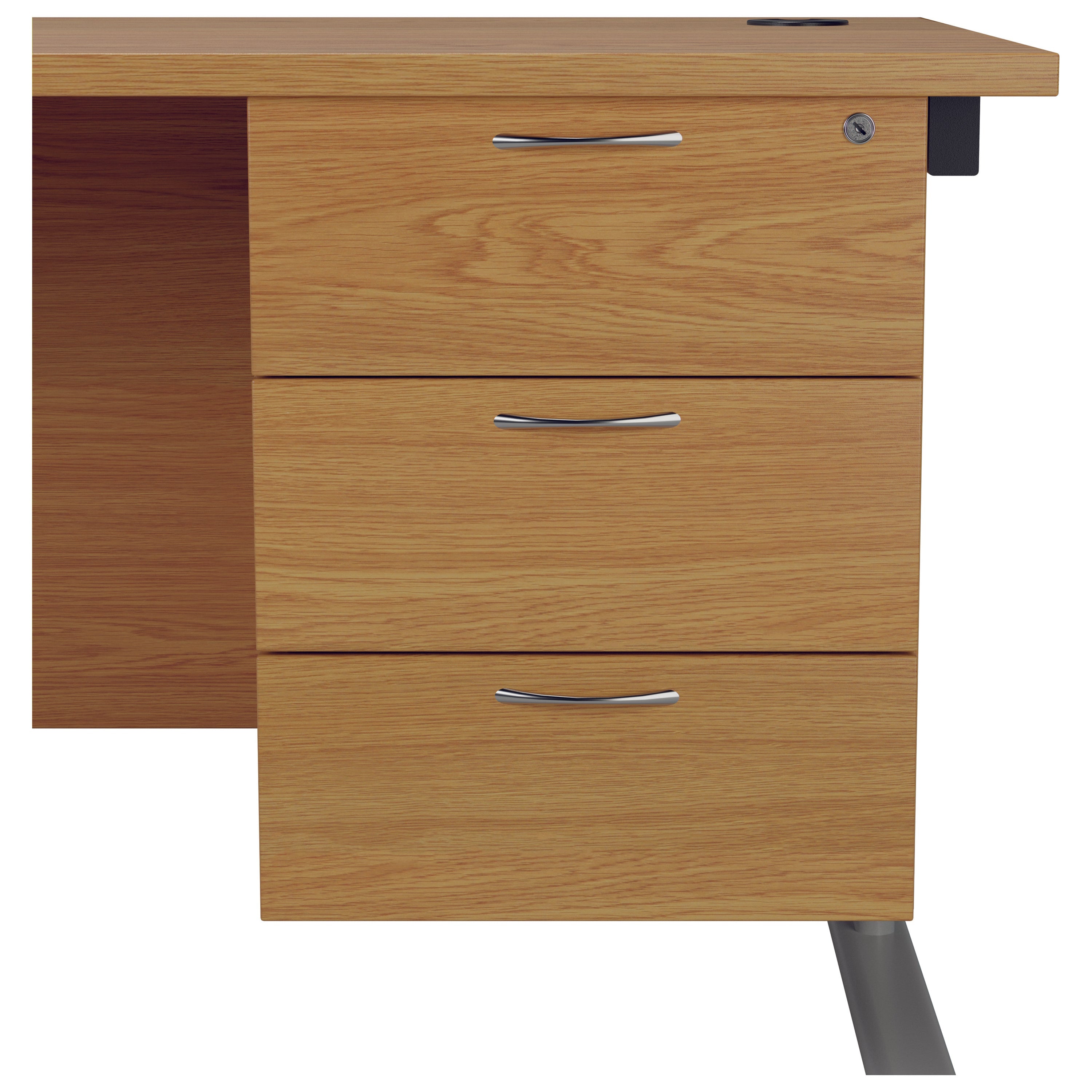 Jemini 3 Drawer Fixed Pedestal 400x655x495mm Nova Oak Kf74421