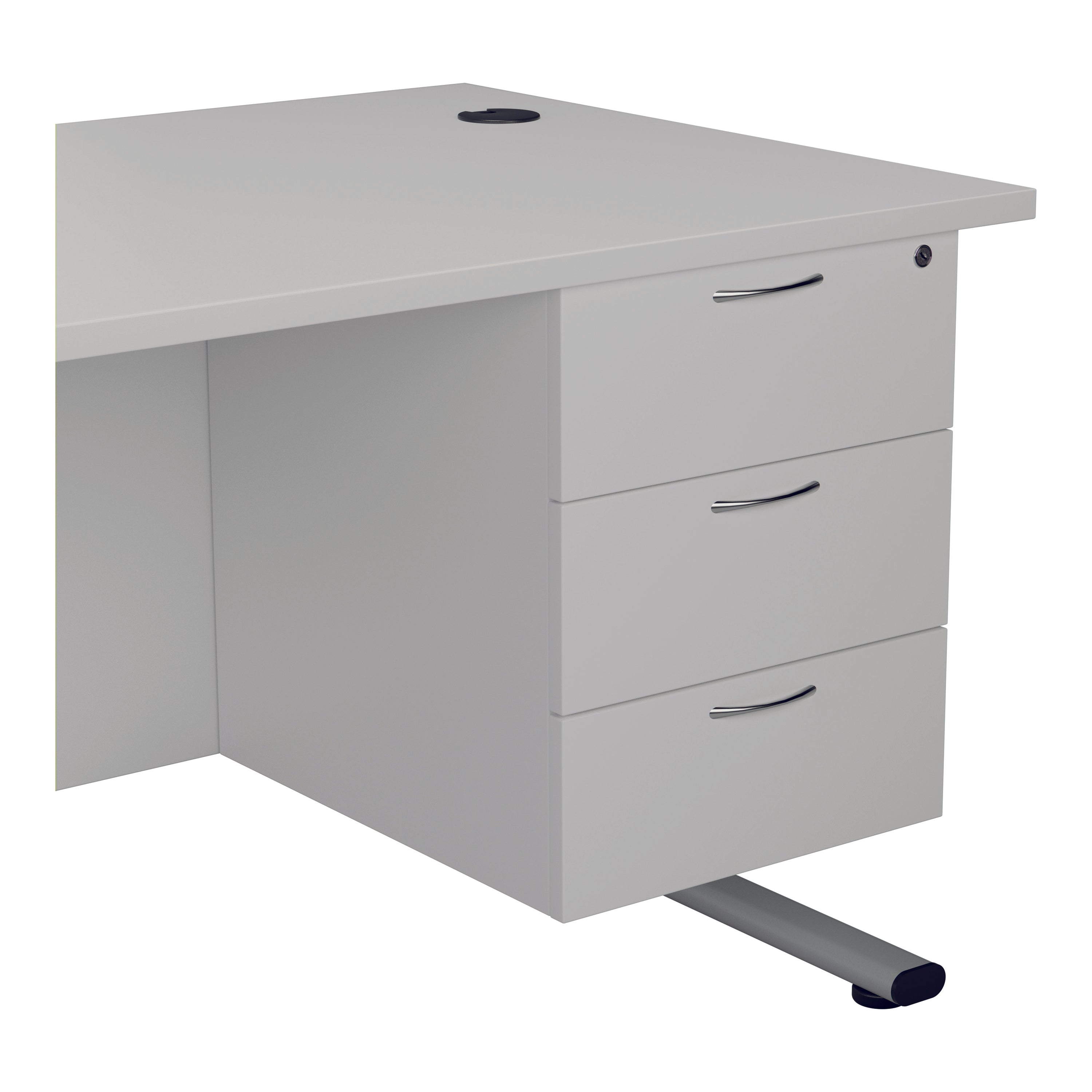 Jemini 3 Drawer Fixed Pedestal 400x655x495mm White Kf74422
