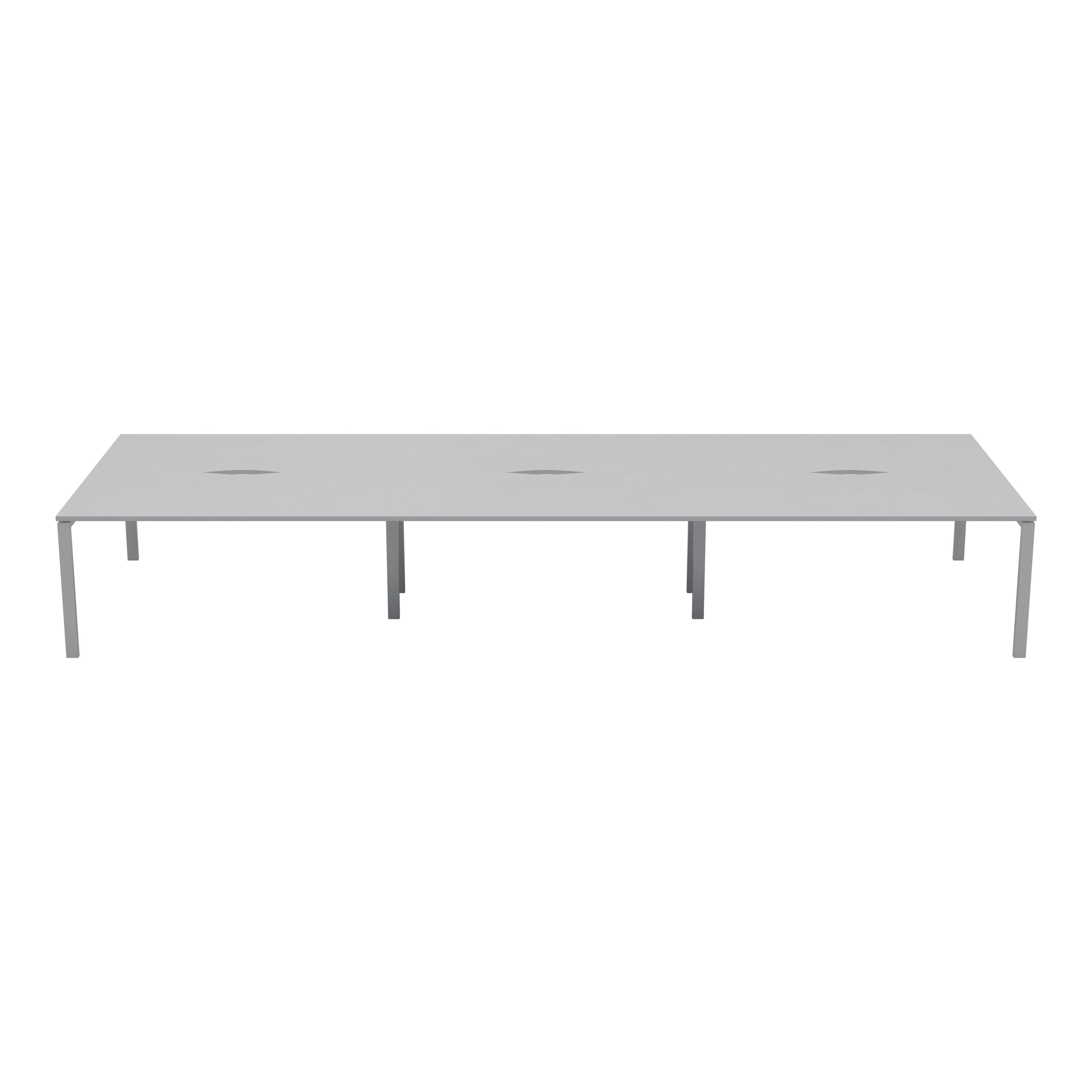 Jemini 6 Person Bench Desk 4200x1600x730mm White/white Kf809173