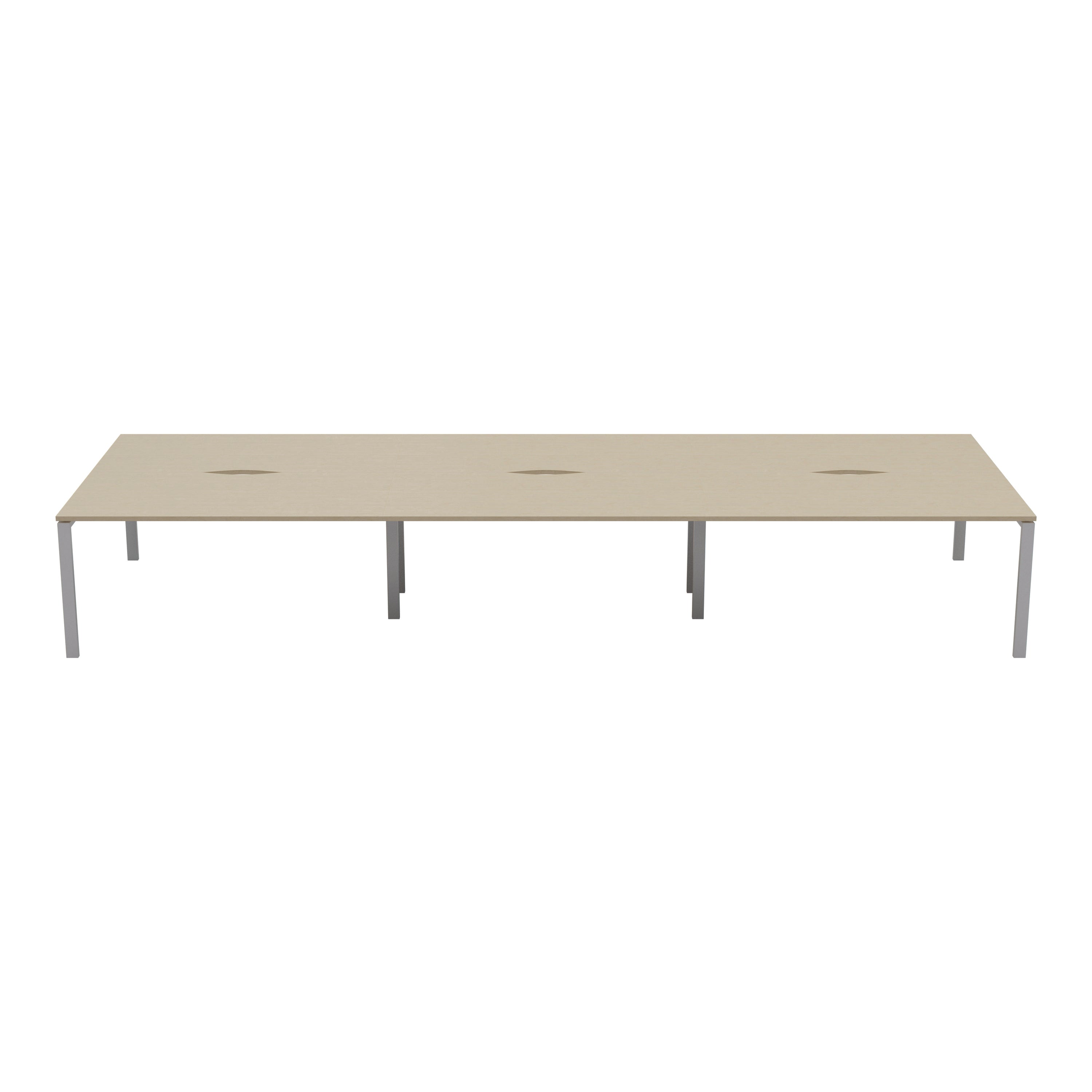 Jemini 6 Person Bench Desk 4200x1600x730mm Maple/white Kf809180