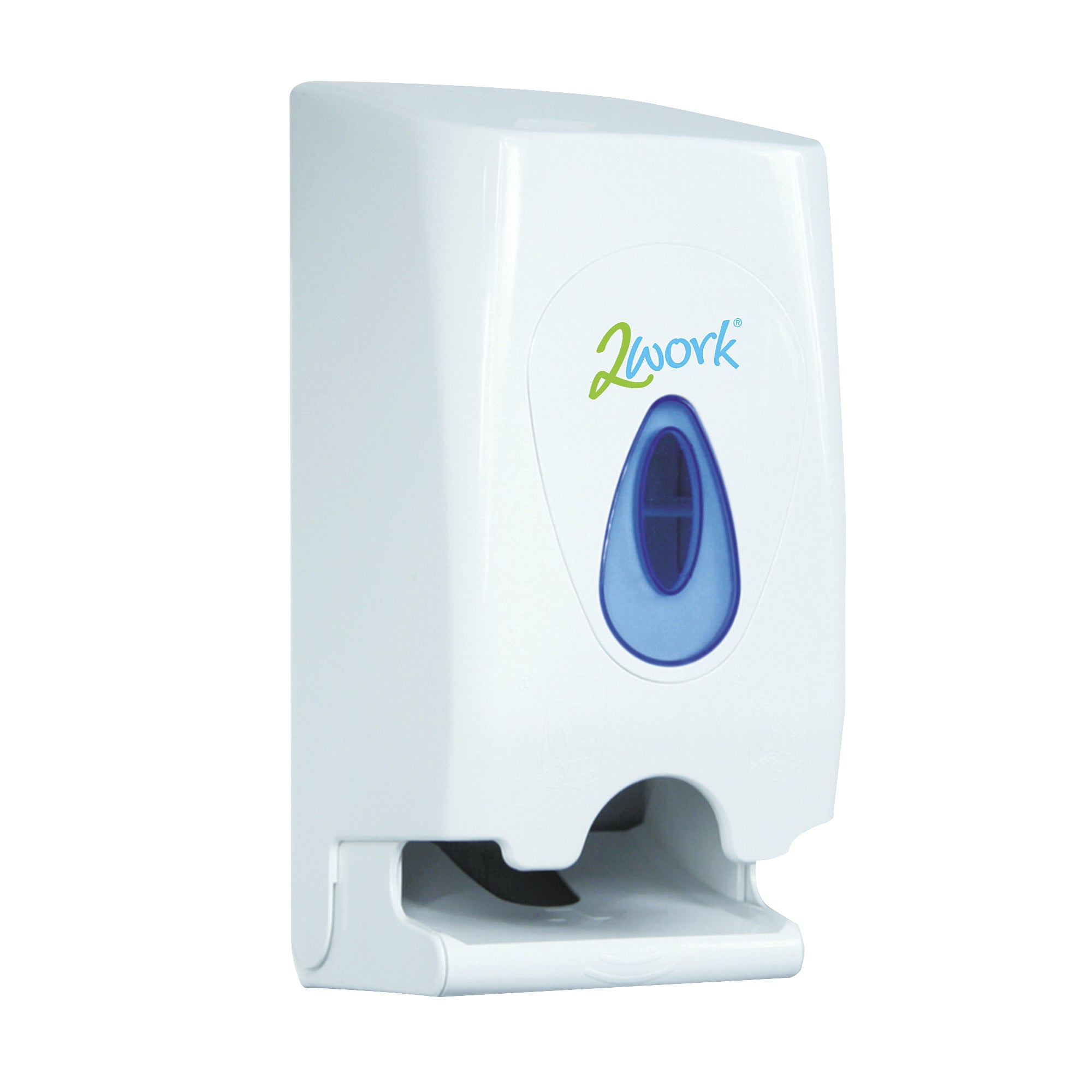 A white 2Work twin toilet roll dispenser.