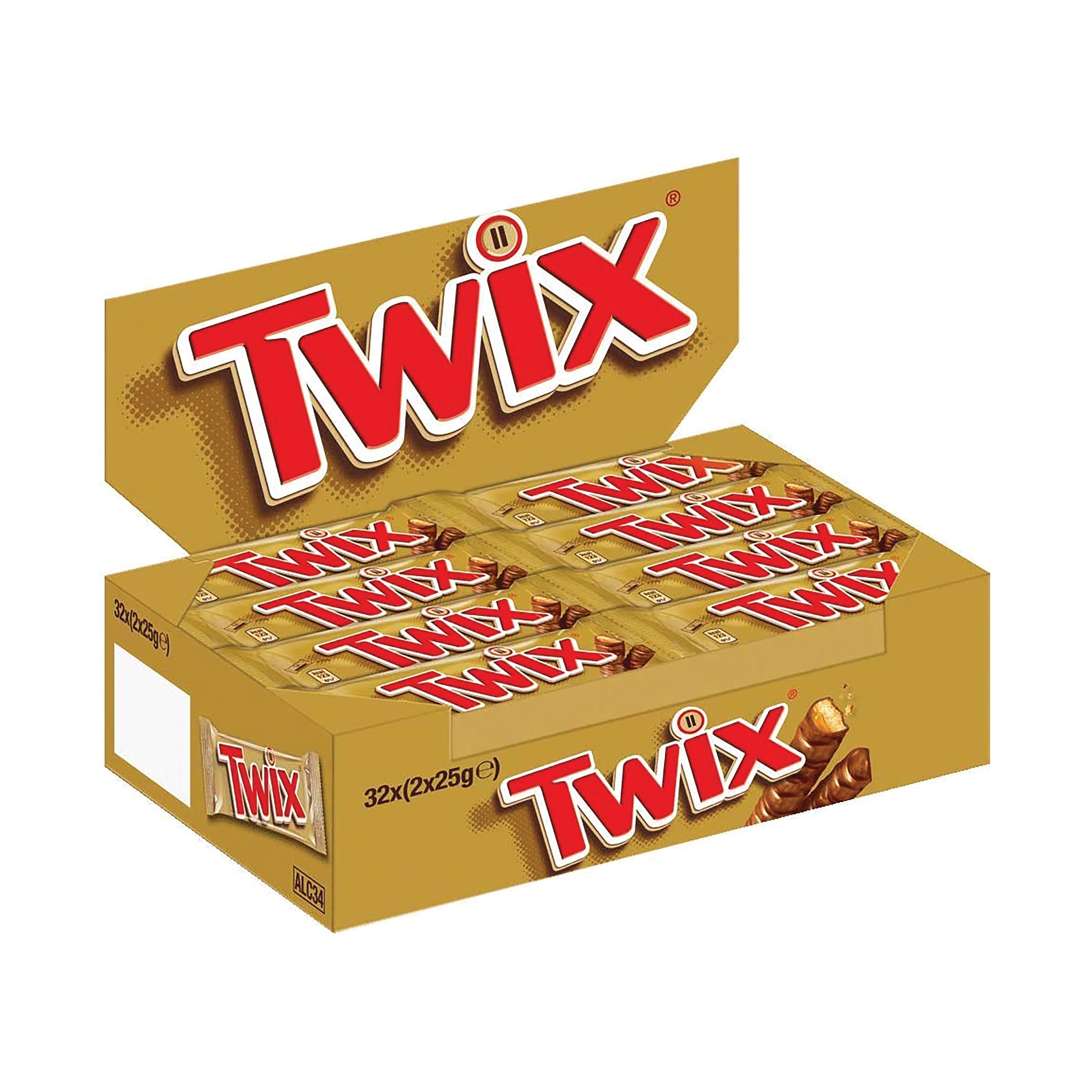 Mars Twix Chocolate Bars 50g – (Pack of 32)