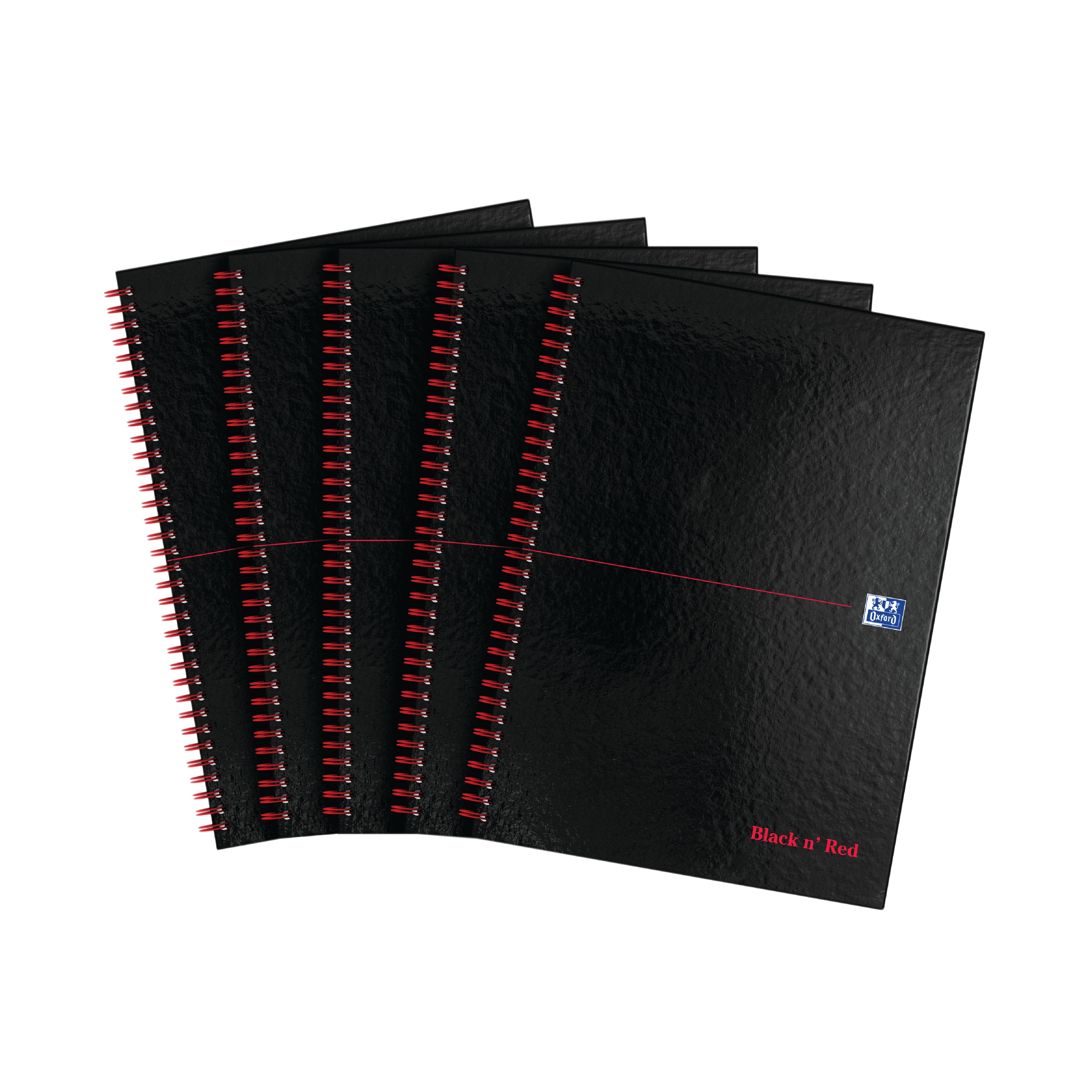 Black N Red Wirebound Ruled Perforated Hardback Notebook A4 – (Pack of 5)