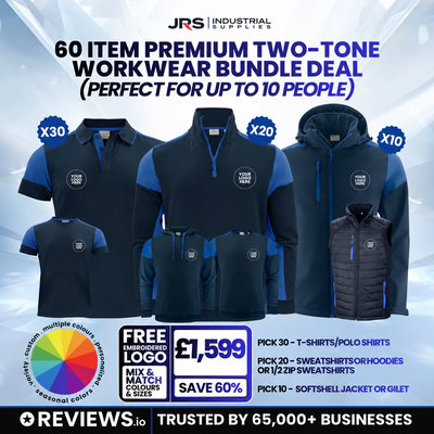 60 Item Premium Two-Tone Embroidered Workwear Bundle Deal