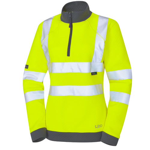 Leo Workwear Elberry Iso 20471 Cl 2 Women'S  1/4 Zip Sweatshirt